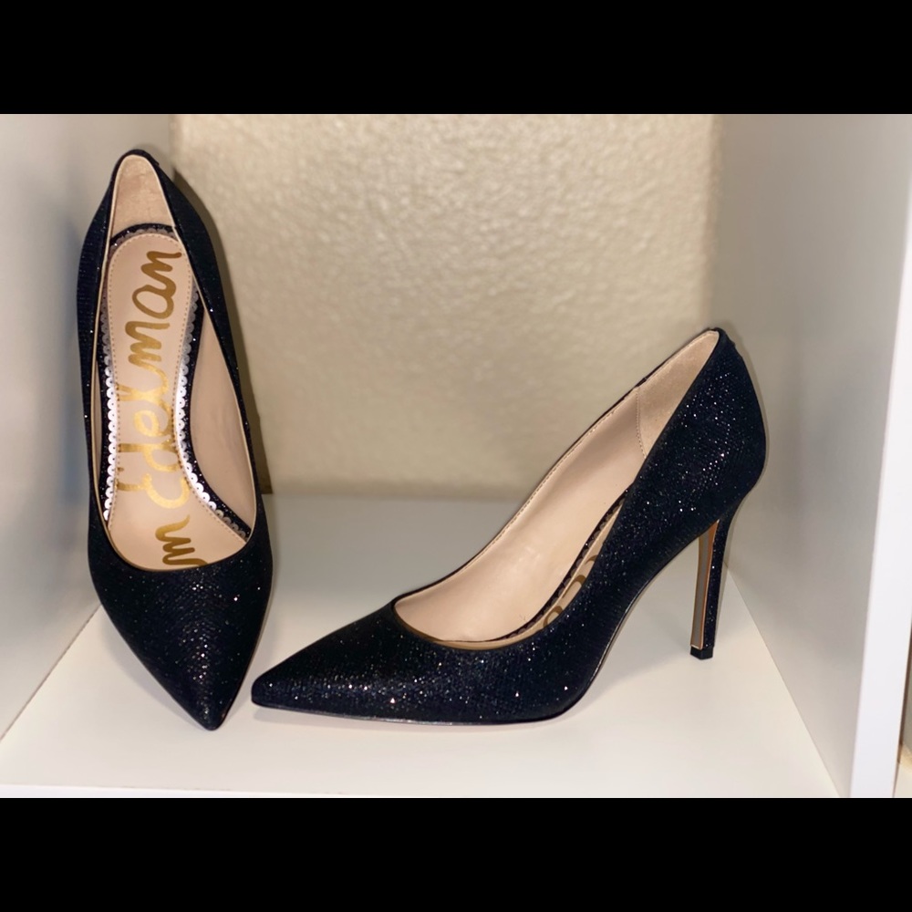 NWOT Sam Edelman black sparkly heels 7.5